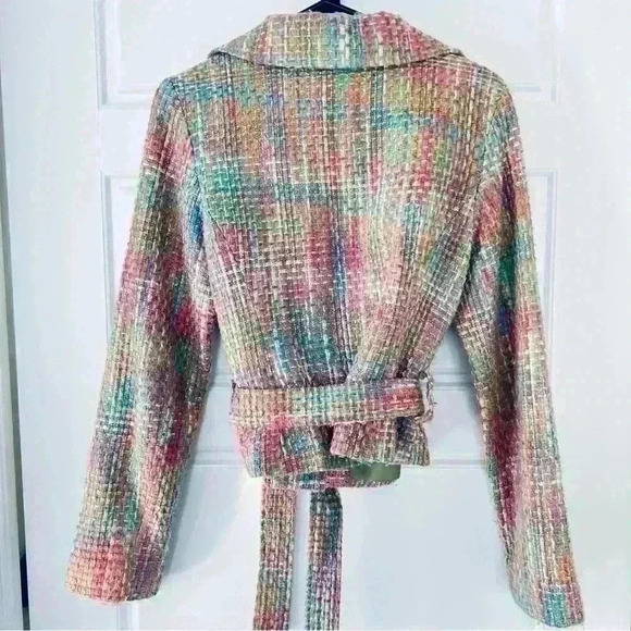 RW&CO PASTEL PINK LILAC BLUE TWEED FALL JACKET SIZE  6 - Picture 2 of 16